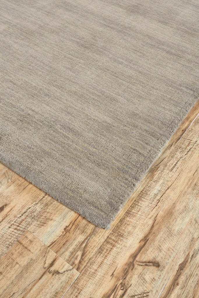 Luna Modern Solid Gray Ivory Area Rug (10' x 10')