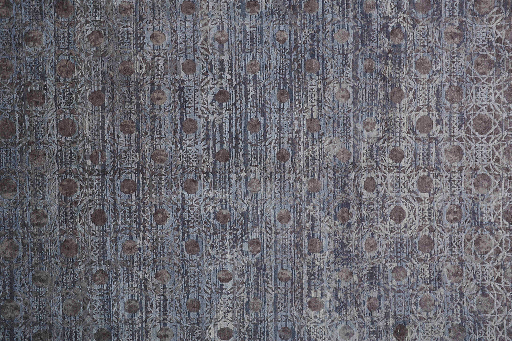 Hannah Modern Distressed Blue Gray Taupe Area Rug (9'6" x 13'6")