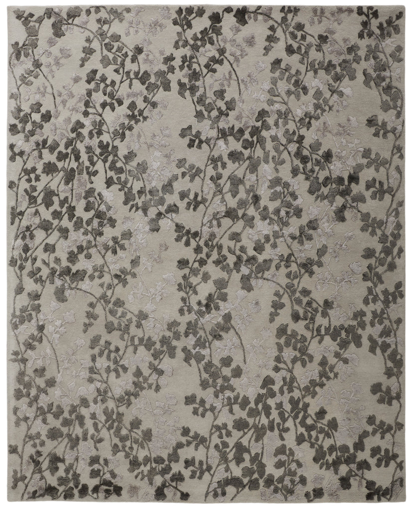 Bella Transitional Floral Botanical Gray Silver Taupe Area Rug (5' x 8')