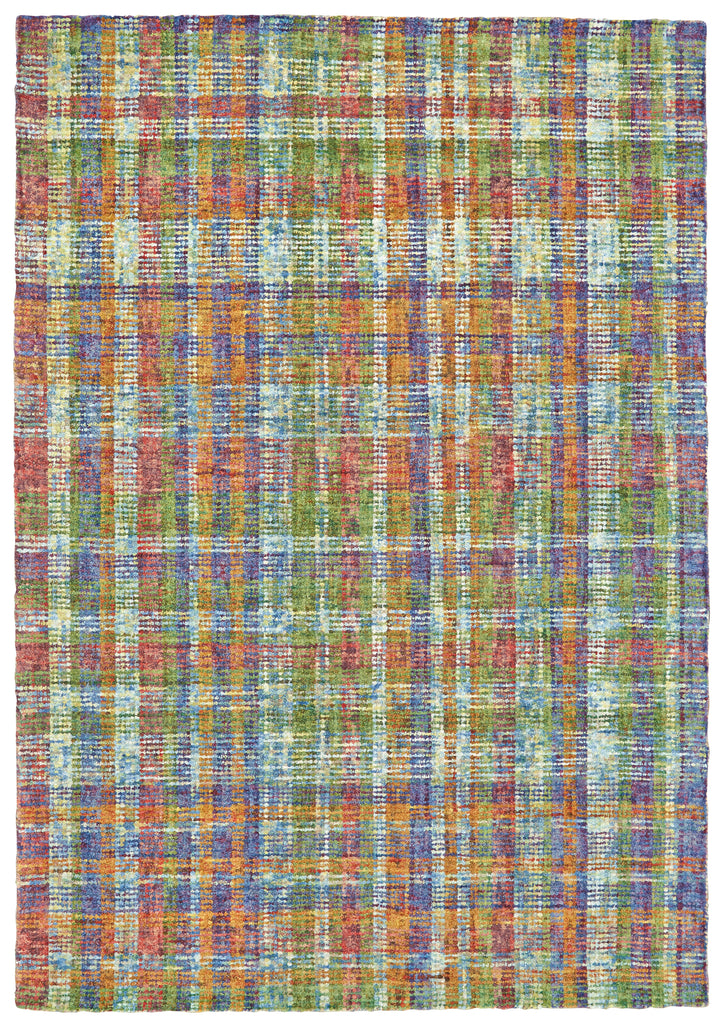 St. Germaine Transitional Plaid Blue Green Yellow Area Rug (8' x 11')