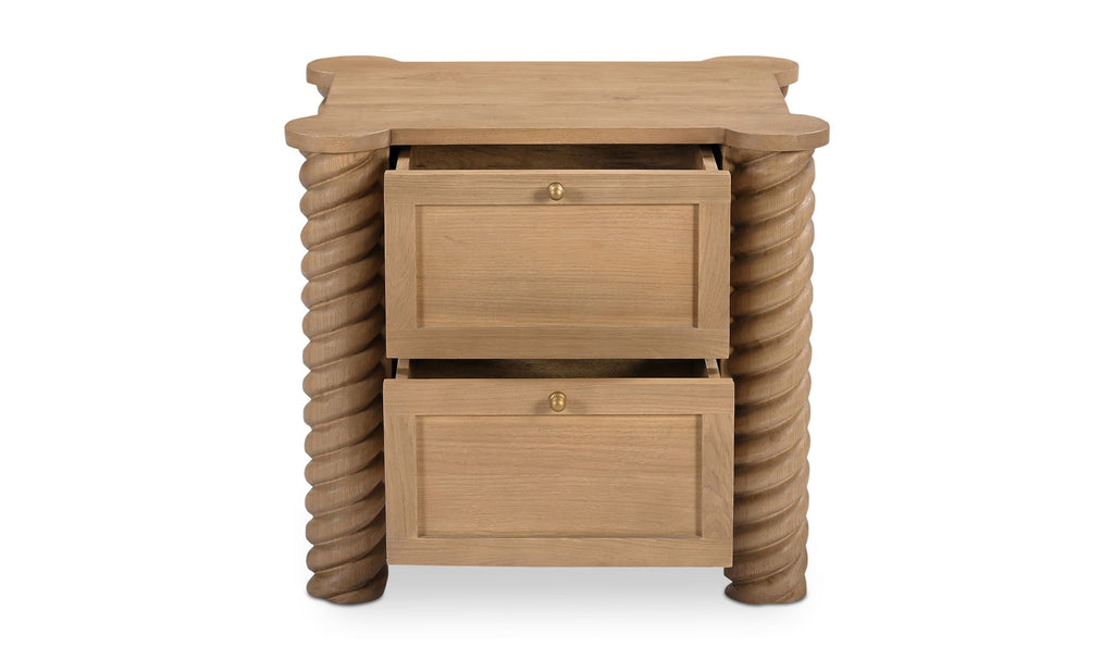 Treccia 2 Drawer Nightstand Oak