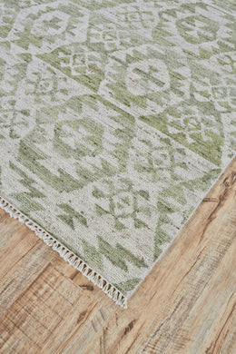 Nizhoni Transitional Southwestern Green Ivory Area Rug (2' x 3')