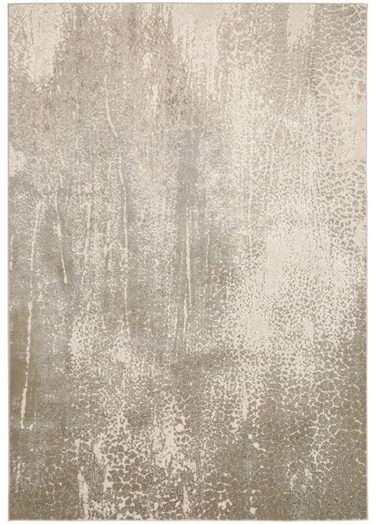 Aura Modern Abstract Ivory Gray Gold Area Rug (9'2" x 12')