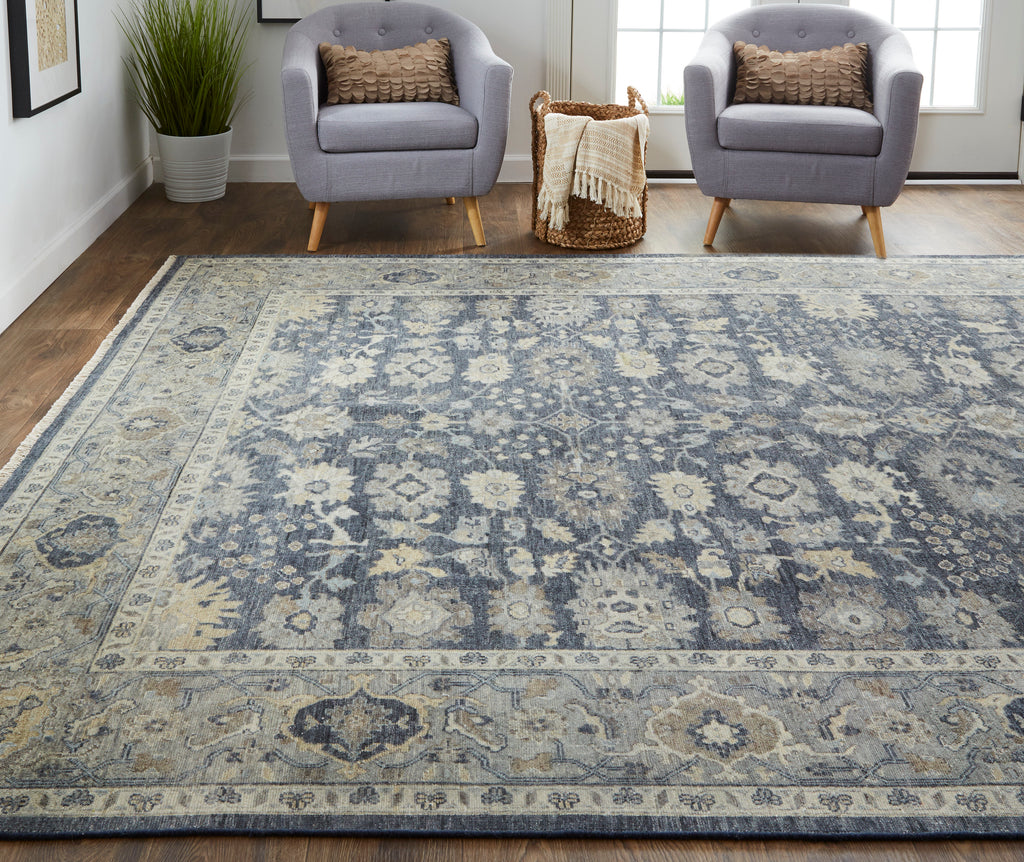 Marabel Traditional Oriental Gray Taupe Ivory Area Rug (2' x 3')