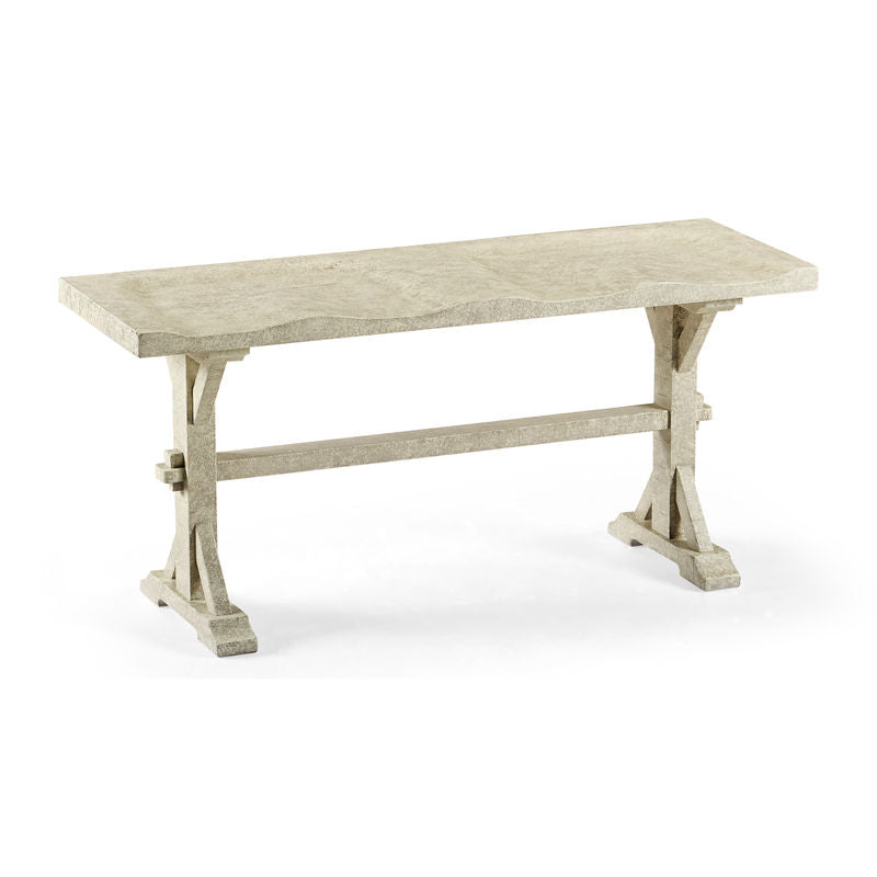 Casual Accents Narrow Whitewash Driftwood Topped Bench