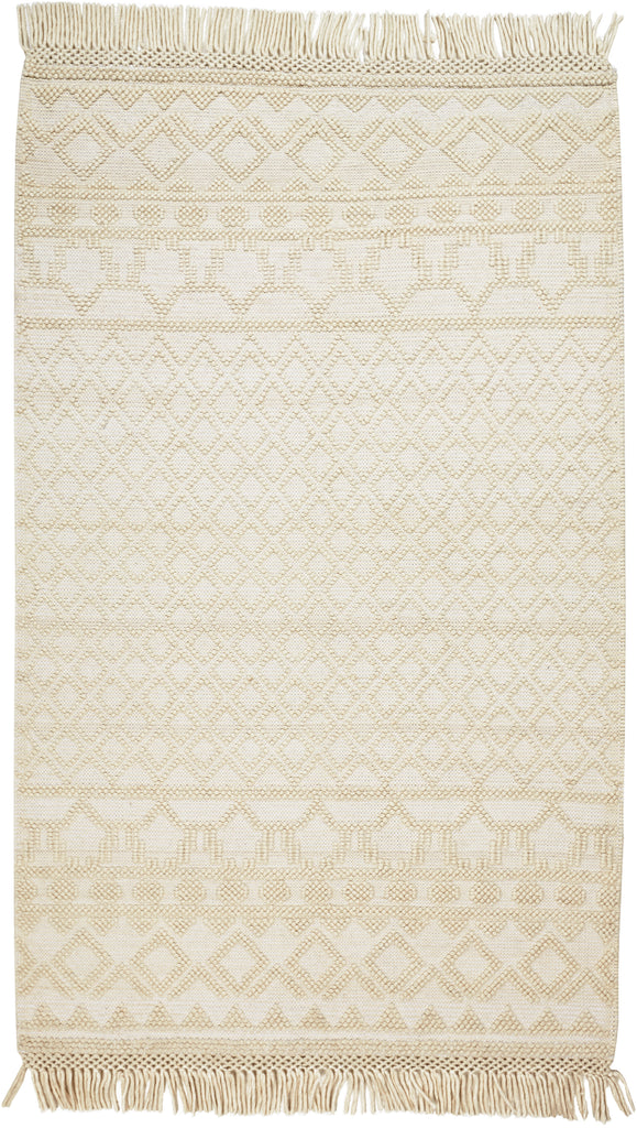 Phoenix Transitional Diamond Ivory Tan Area Rug (5' x 7'6")