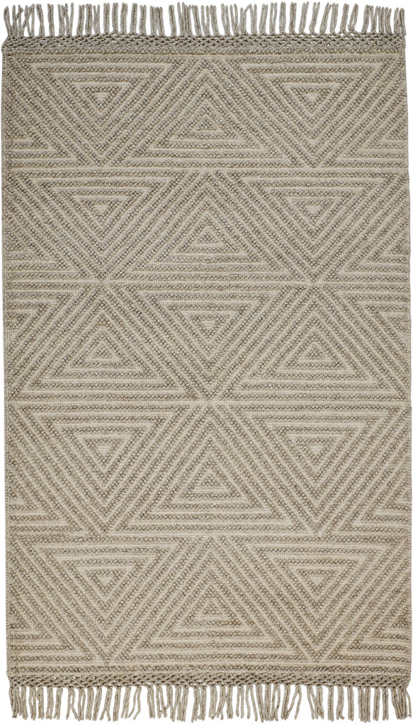 Phoenix Transitional Geometric Tan Ivory Area Rug (7'9" x 9'9")