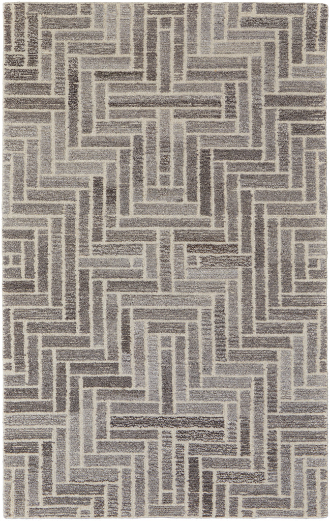 Asher Transitional Geometric Taupe Gray Tan Area Rug (9' x 12')