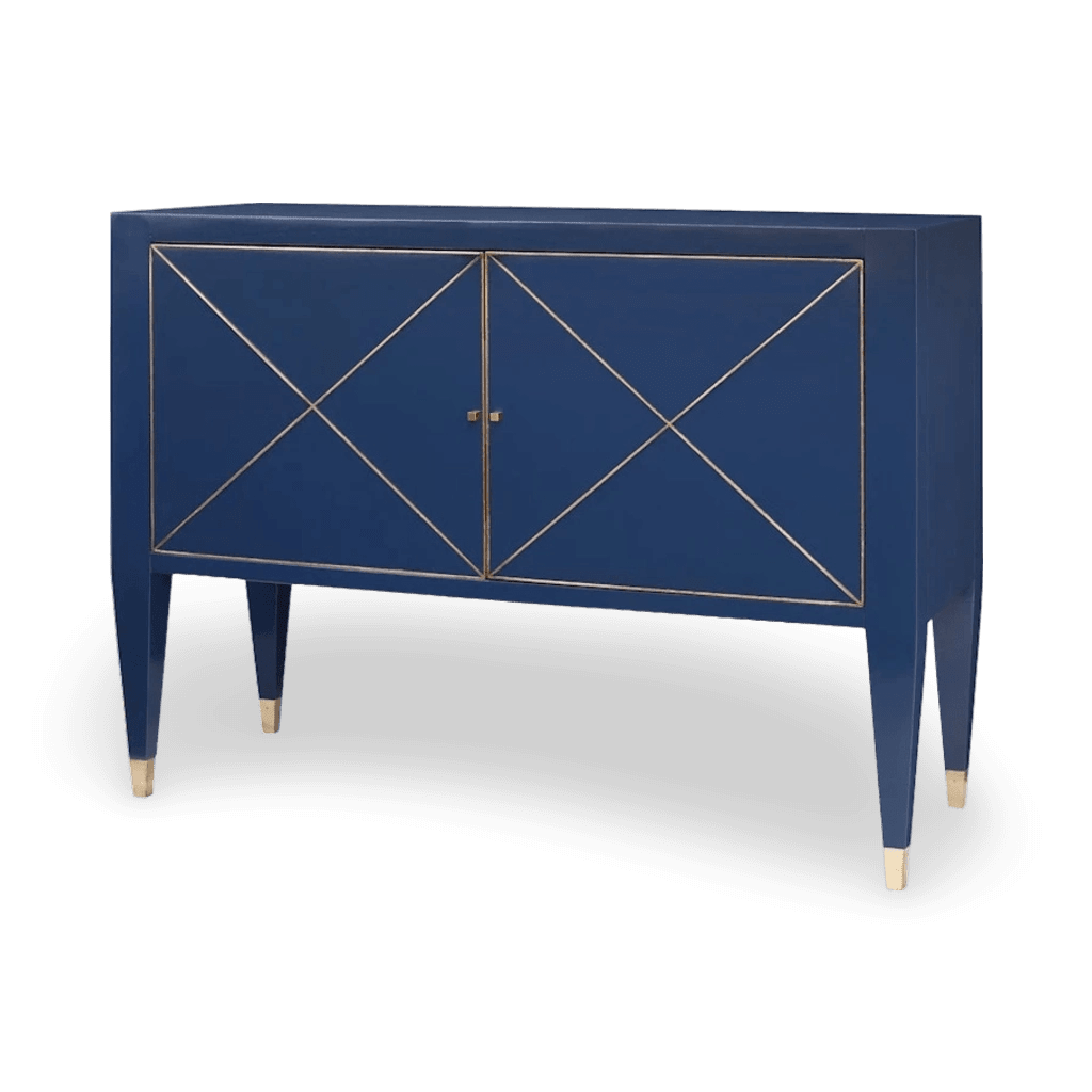 Beaumont Cabinet, Cadet Blue With Gold