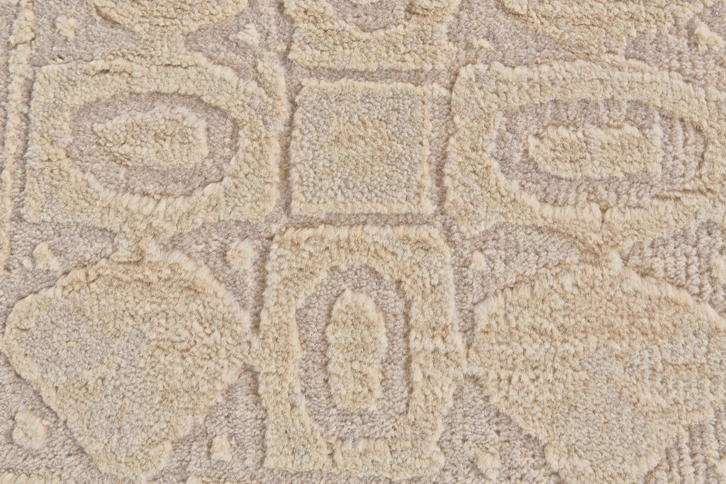 Khitan II Modern Solid Tan Taupe Ivory Area Rug (9'6" x 13'6")