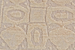 Khitan II Modern Solid Tan Taupe Ivory Area Rug (2' x 3')