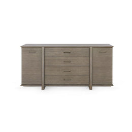 Watson 4-Drawer and 2-Door Cabinet, Light Mocha Shimmer Weave