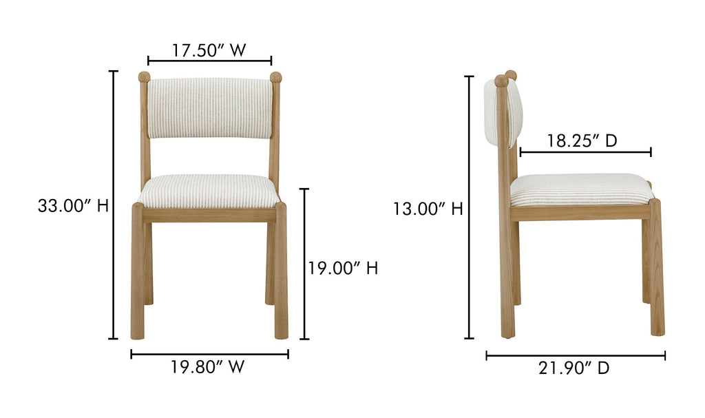 Villetta Dining Chair Stripe, Set Of Two