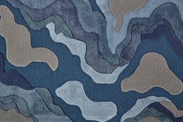 Serrano Transitional Abstract Gray Taupe Blue Area Rug (5' x 8')