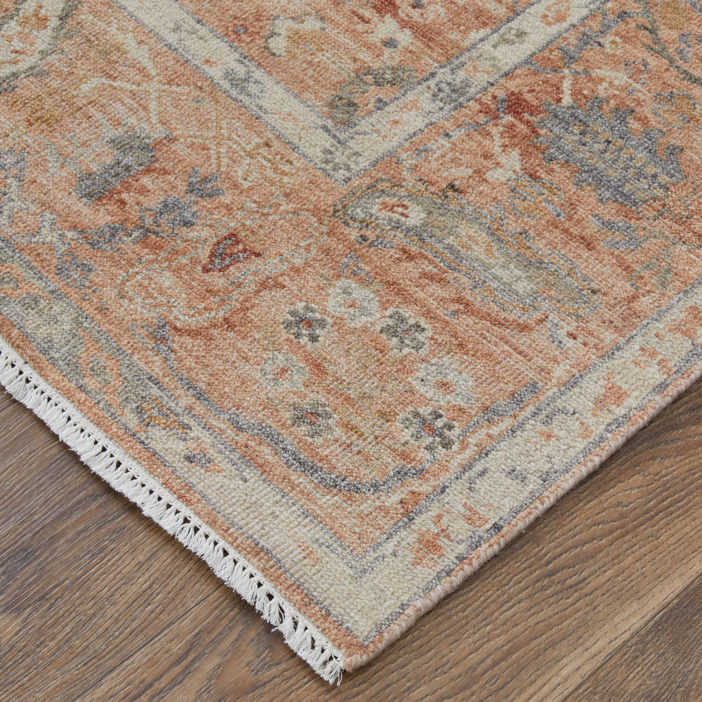 Ronin Transitional Oriental Orange Gray Ivory Area Rug (7'9" x 9'9")