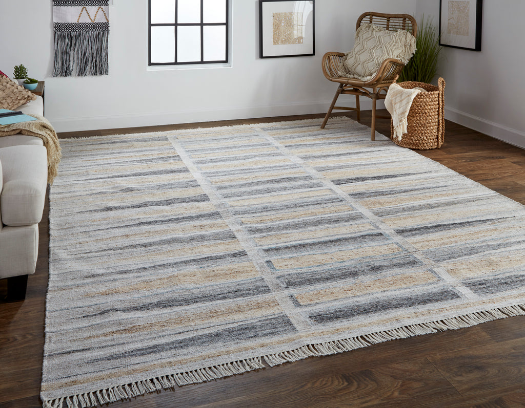 Beckett Transitional Moroccan Tan Gray Taupe Area Rug (9' x 12')