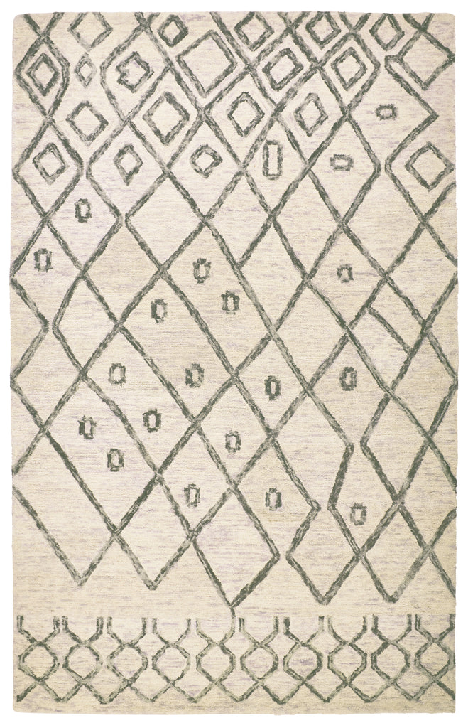 Hansel I Transitional Geometric Gray Ivory Area Rug (4' x 6')