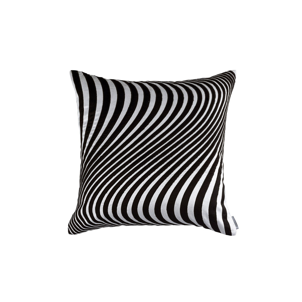 Liquid Square Pillow Crystal Velvet/Black Velvet Applique 24X24