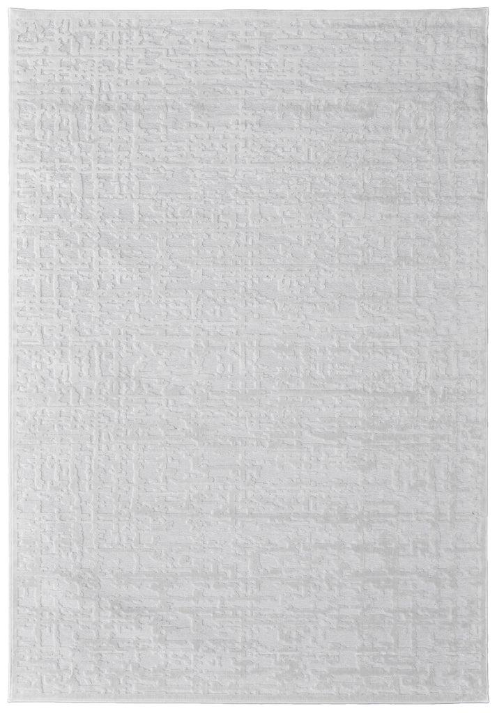 Soho Lyra Modern Solid White Area Rug (5'3" x 7'6")