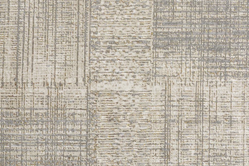 Aura Modern Abstract Gray Ivory Area Rug (5' x 8')