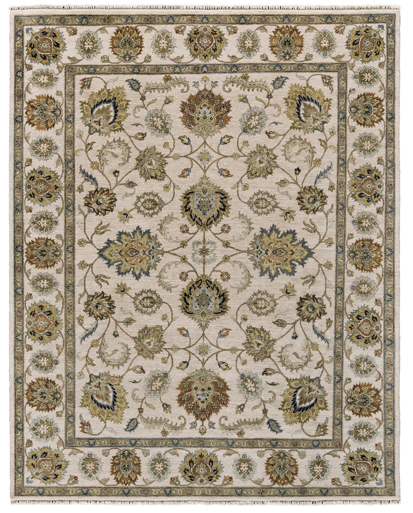 Bhatia Traditional Oriental Ivory Taupe Yellow Area Rug (5'6" x 8'6")