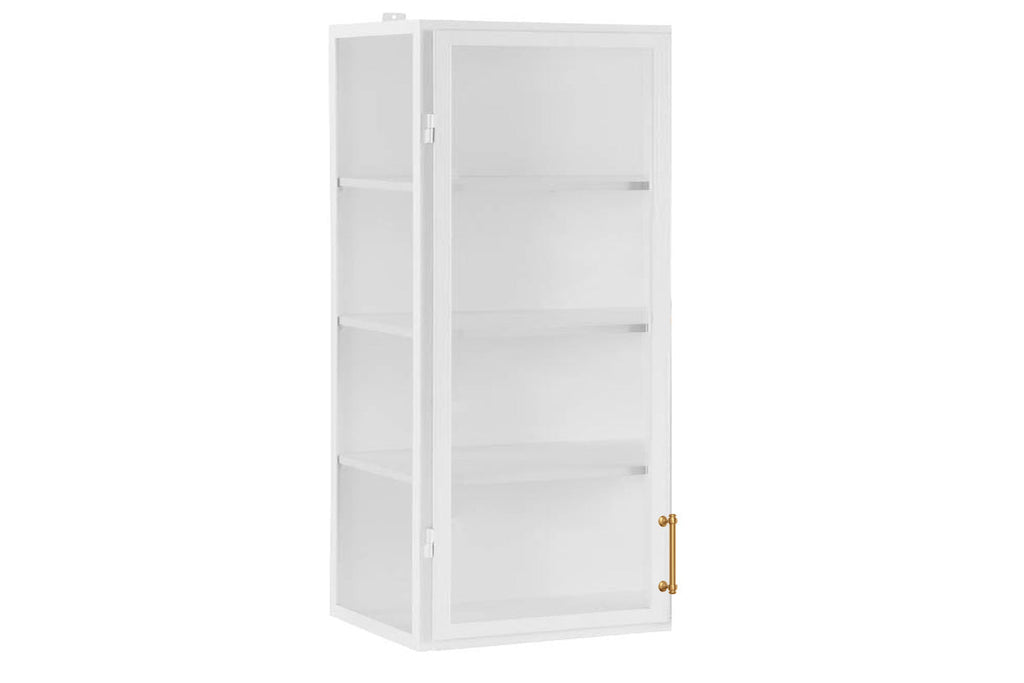 White Wall Hanging Glass Display Cabinet