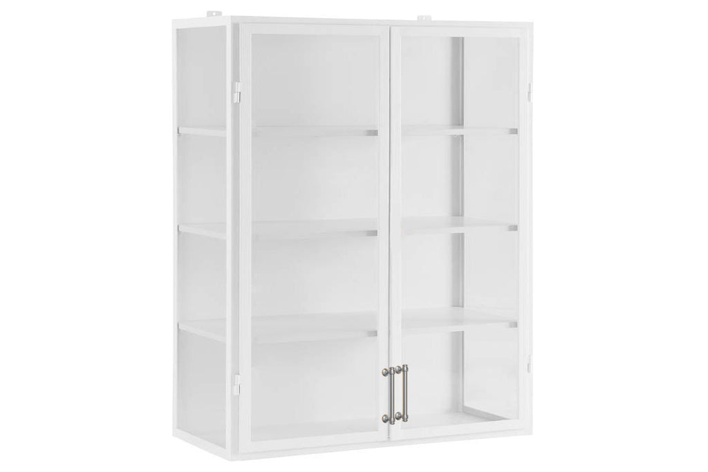 White Wall Hanging Glass Display Cabinet