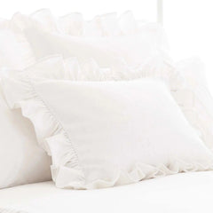 Wilton White Ruffle Sham by Annie Selke