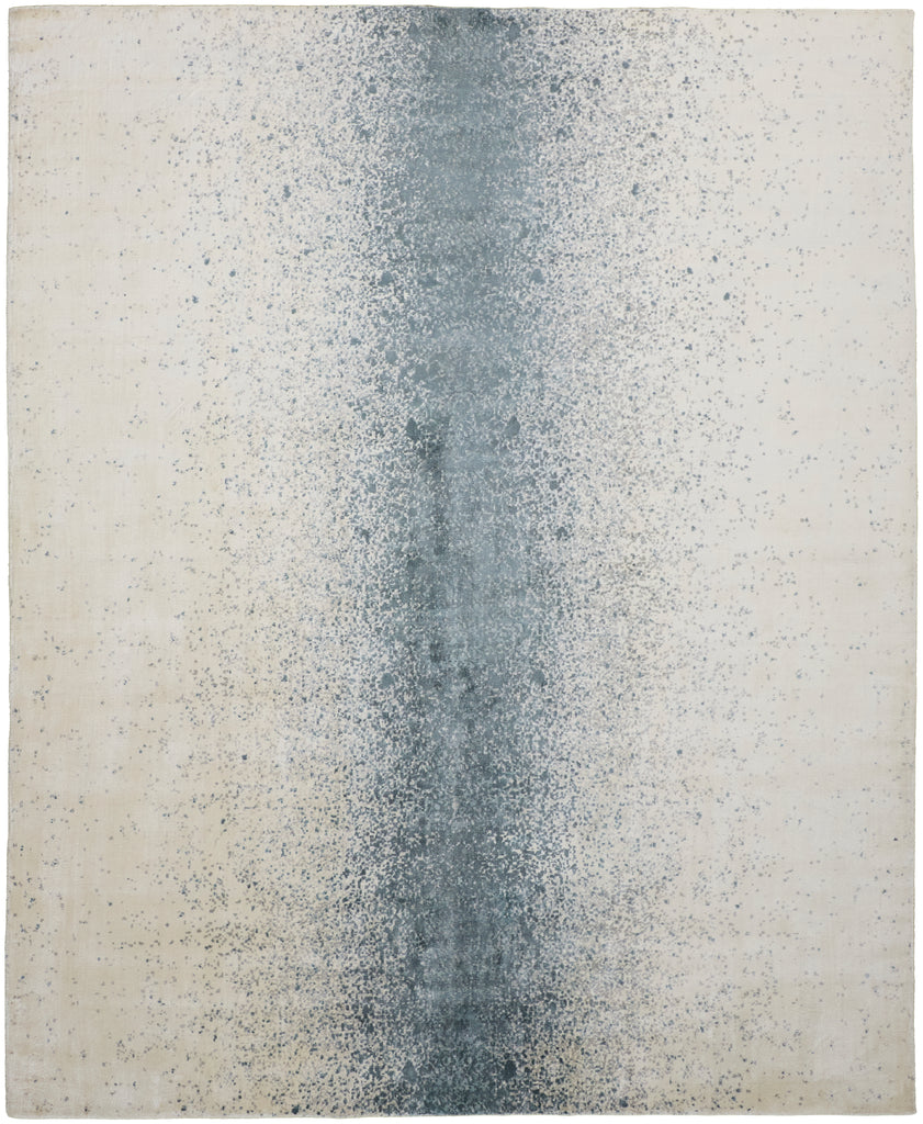 Grier Modern Gradient Ombre Blue Ivory Gray Area Rug (8' x 10')