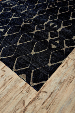 Mambasa Modern Argyle Black White Area Rug (5'6" x 8'6")