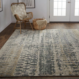 Palomar Transitional Abstract Tan Taupe Area Rug (3'6" x 5'6")