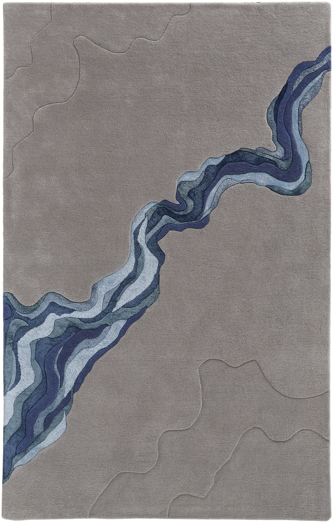 Serrano Transitional Abstract Gray Blue Area Rug (12' x 15')