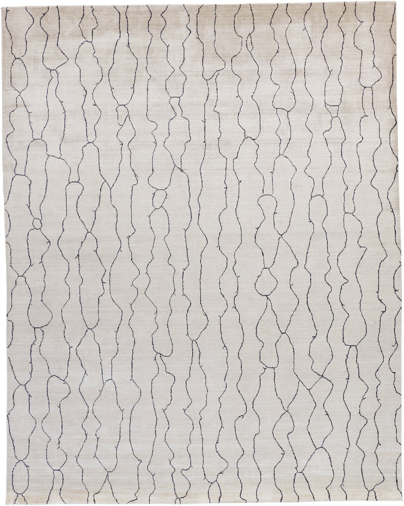 Lennox Modern Abstract Ivory Gray Area Rug (9'6" x 13'6")