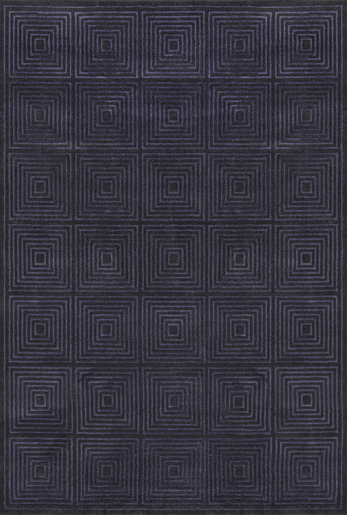 Azeri Transitional Geometric Black Purple Area Rug (7'10" x 11')