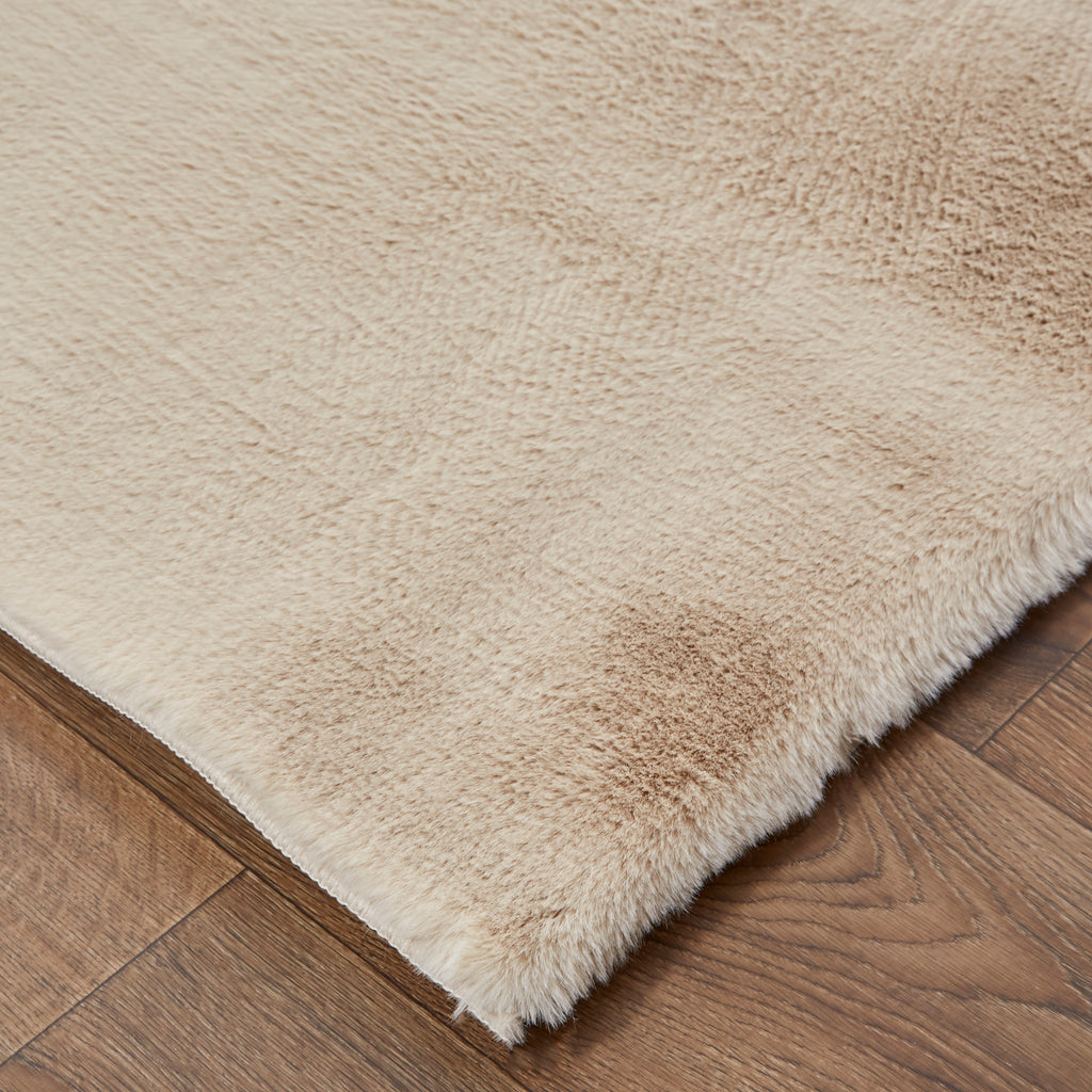 Luxe Velour Transitional Solid Tan Area Rug (4' x 6')