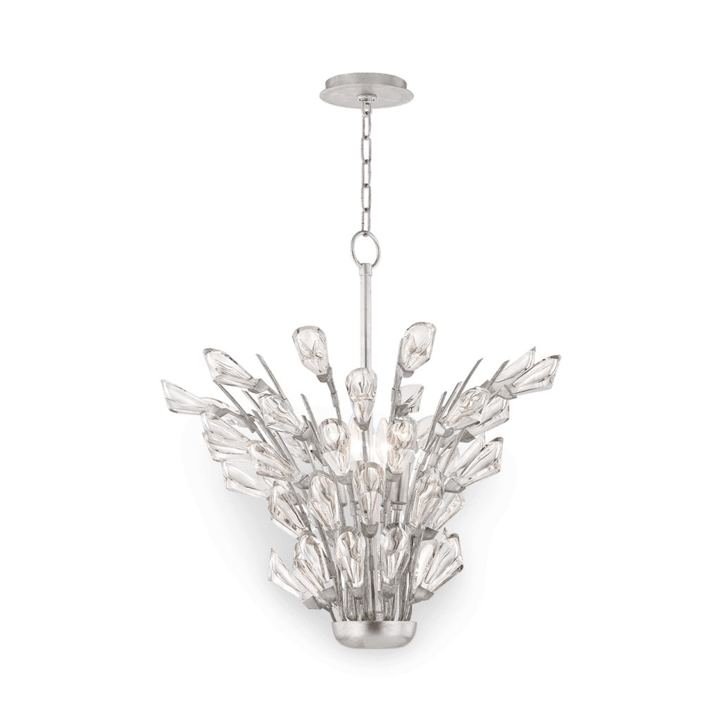 Tulip Chandelier 25" - Silver Leaf