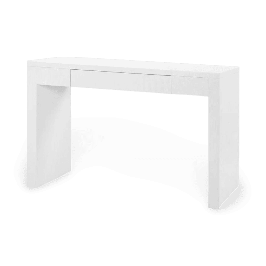 Morgan Grasscloth Console Table - Chiffon White