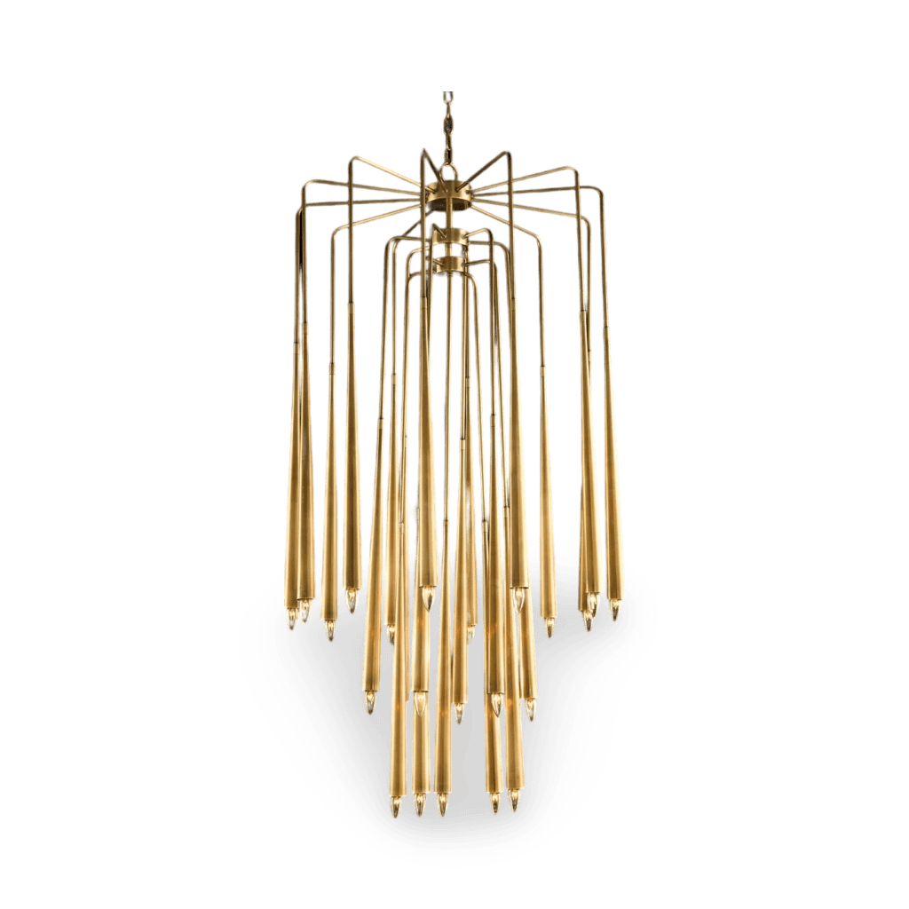 Hans Twenty-Three-Light Brass Chandelier