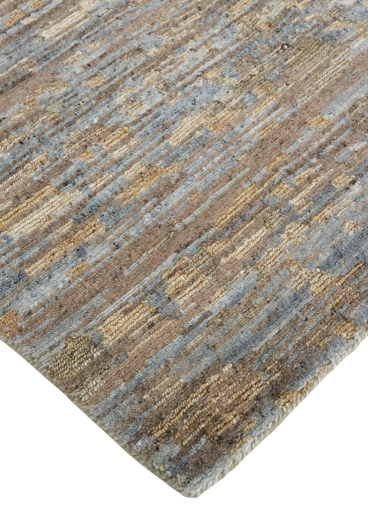 Conroe Modern Abstract Brown Gray Area Rug (9'6" x 13'6")