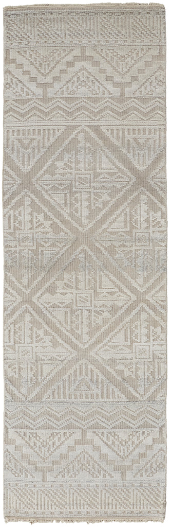 Payton Transitional Diamond Ivory Tan Gray Area Rug (2'6" x 10')