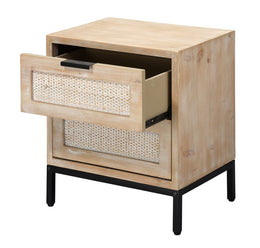 Reed 2 Drawer Side Table-Brown