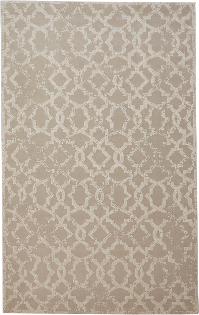 Akhari Transitional Geometric Tan Ivory Area Rug (1'8" x 2'10")