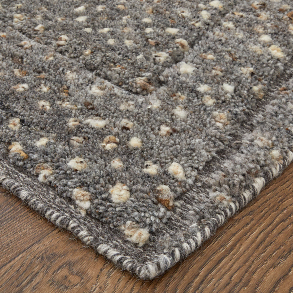 Dering Modern Polka Dots Gray Tan Taupe Area Rug (9' x 12')