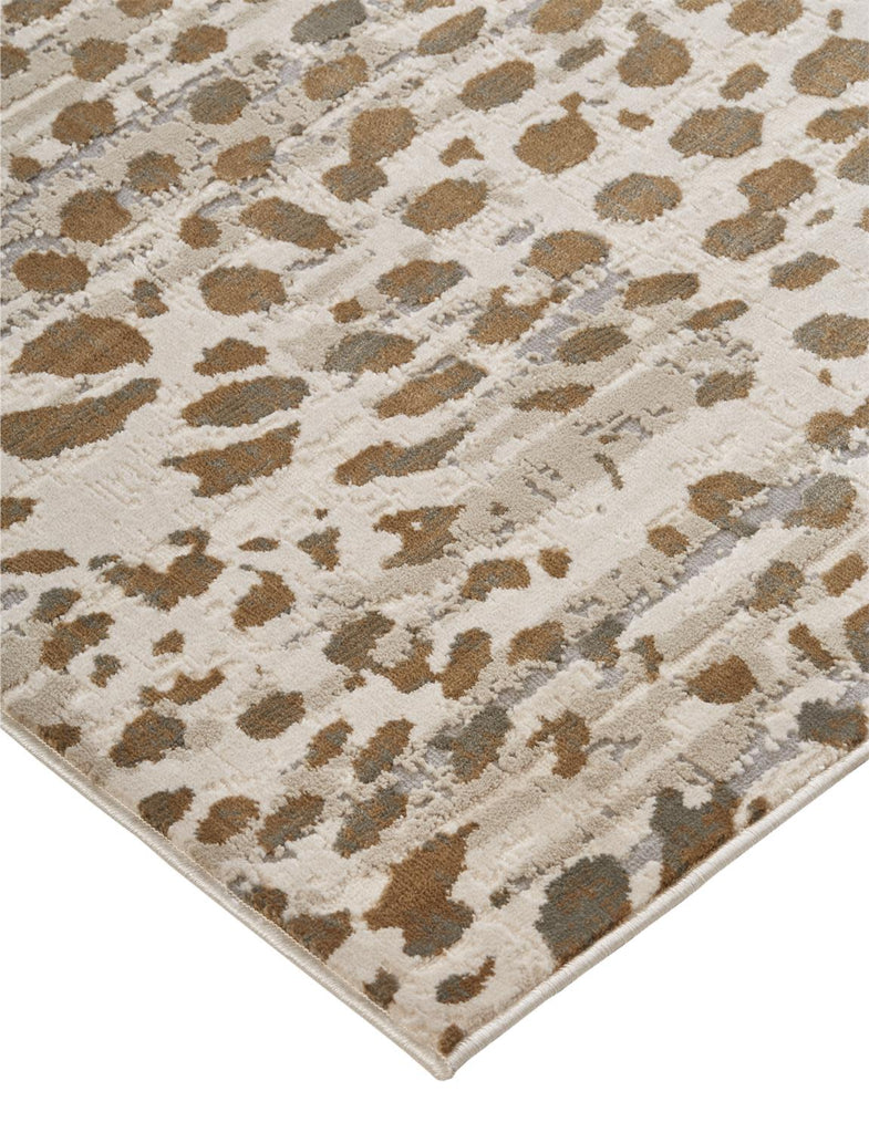 Waldor Modern Animal Print Brown Ivory Tan Area Rug (2'10" x 7'10")