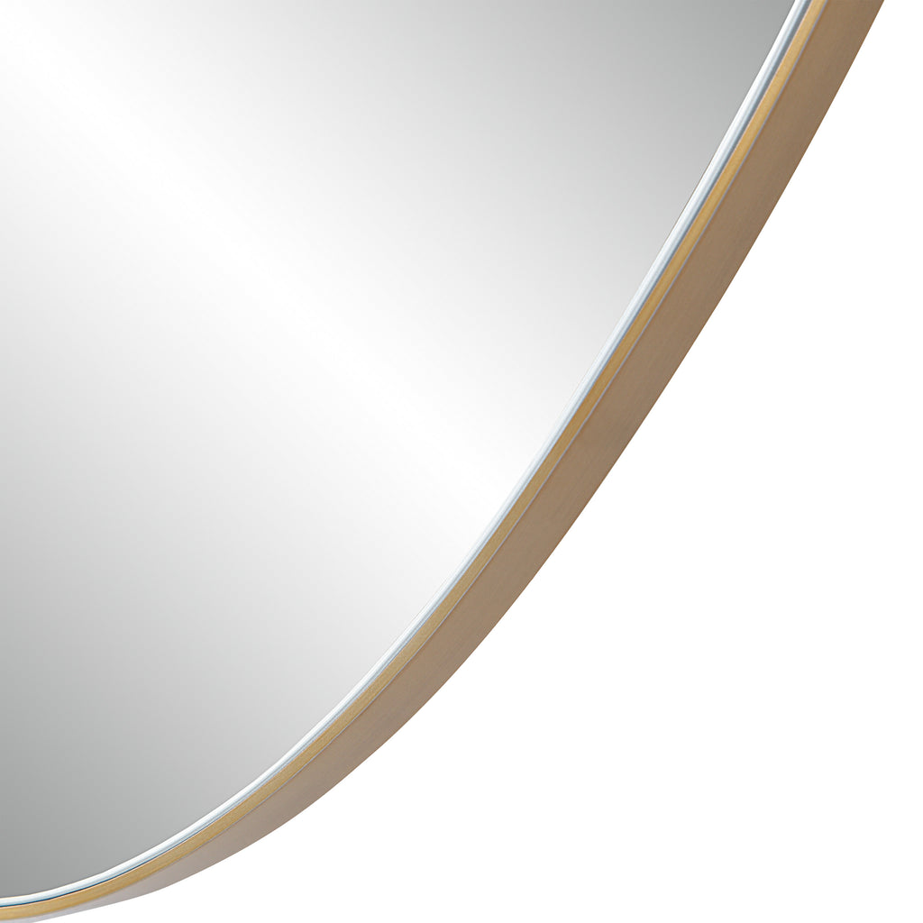 Noria 45" Tall Irregular Rectangular Oval Mirror, Burnished Brass