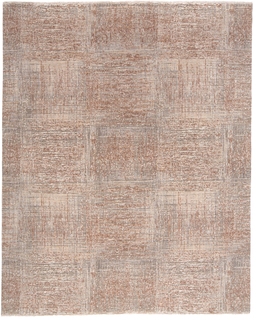 Milson Modern Geometric Tan Pink Taupe Area Rug (9'6" x 13'6")