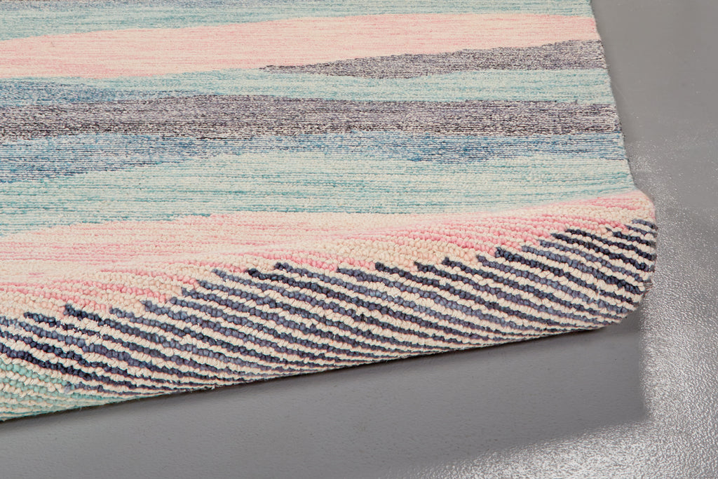 Brinker Transitional Abstract Pink Green Blue Area Rug (3'6" x 5'6")