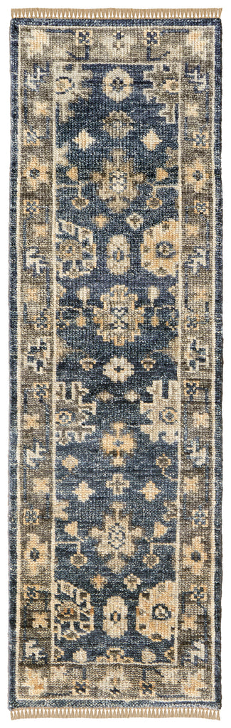 Fillmore Traditional Floral Botanical Blue Gray Area Rug (2'6" x 10')