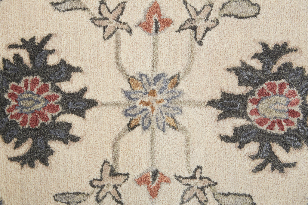 Rylan Transitional Floral Botanical Ivory Blue Tan Area Rug (9' x 12')