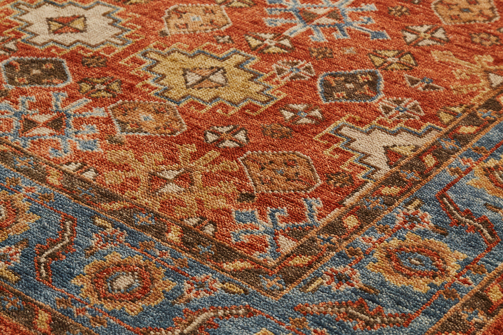 Carrington Traditional Oriental Red Blue Orange Area Rug (2'6" x 8')